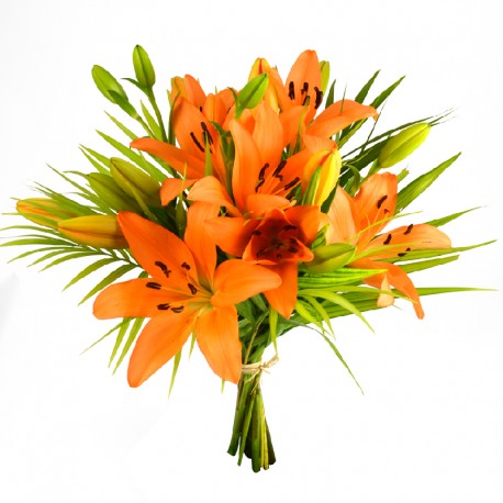 Bouquet de lys oranges – Aebi Fleurs & Décoration Sàrl